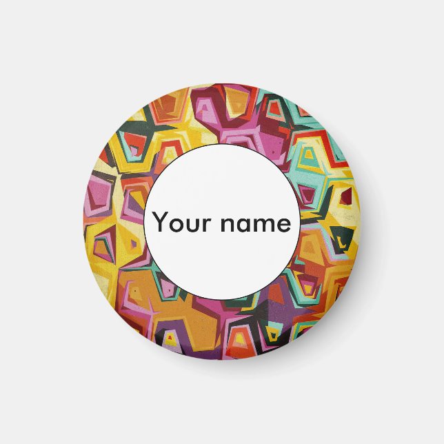 Imán Textura de agujeros coloridos (Frente)