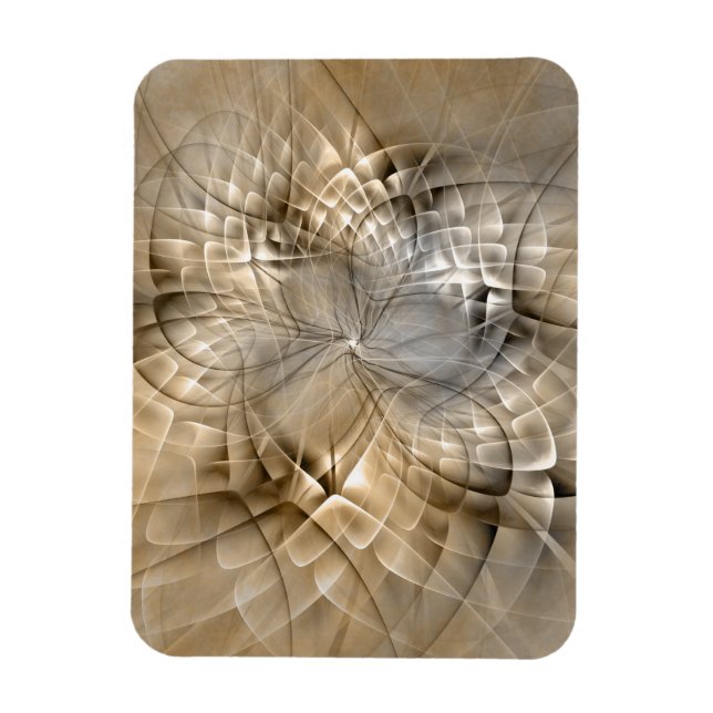 Imán Textura de arte fractal abstracto de tonos terroso (Vertical)