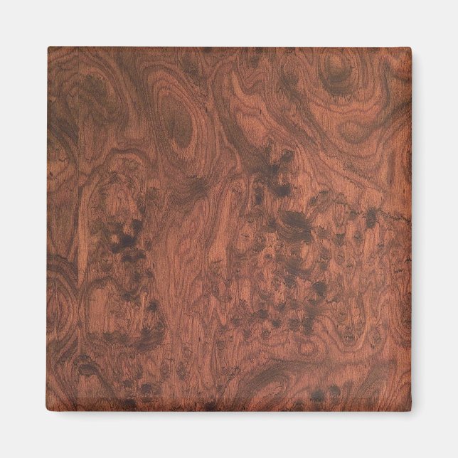 Imán Textura de madera de Burl Mahogany (Frente)