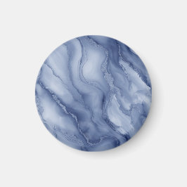 Imán Textura de mármol orgánico azul marino