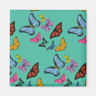 Imán Textura de patrón de mariposa