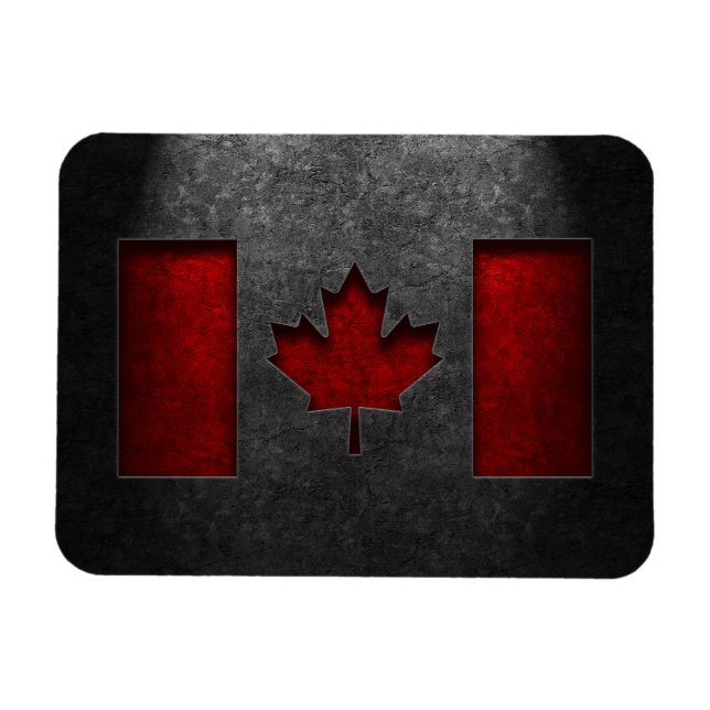 Imán Textura de piedra de la bandera canadiense (Horizontal)