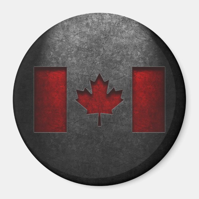 Imán Textura de piedra de la bandera de Canadá (Frente)