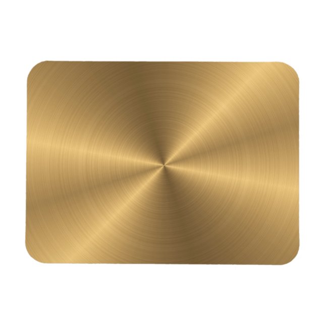 Imán Textura radial metálica de oro personalizada (Horizontal)