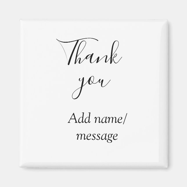 Imán Thank you add name message simple stylish calligra (Frente)