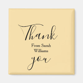 Imán Thank you from add name yellow Pastel boho wedding