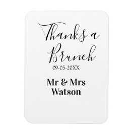 Imán Thanks a brunch post wedding name date simple