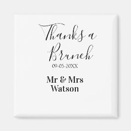 Imán Thanks a brunch post wedding name date simple