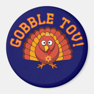 Imán Thanksgivukkah Gobble Tov Turkey Magnet