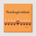 Imán Thanksgivukkah Turkey Menorah Magnet<br><div class="desc">PRLimages es una división de Pinturas de Rachel Lowry.</div>