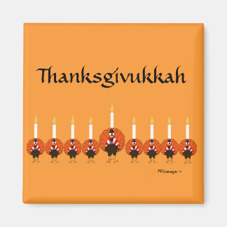 Imán Thanksgivukkah Turkey Menorah Magnet