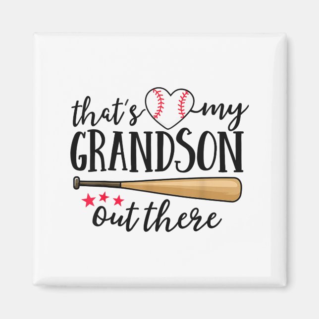 Imán That's My Grandson Out There Baseball Grandma Squa (Frente)
