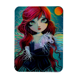 Imán The Amethyst Unicorn Fairy Fantasy Art