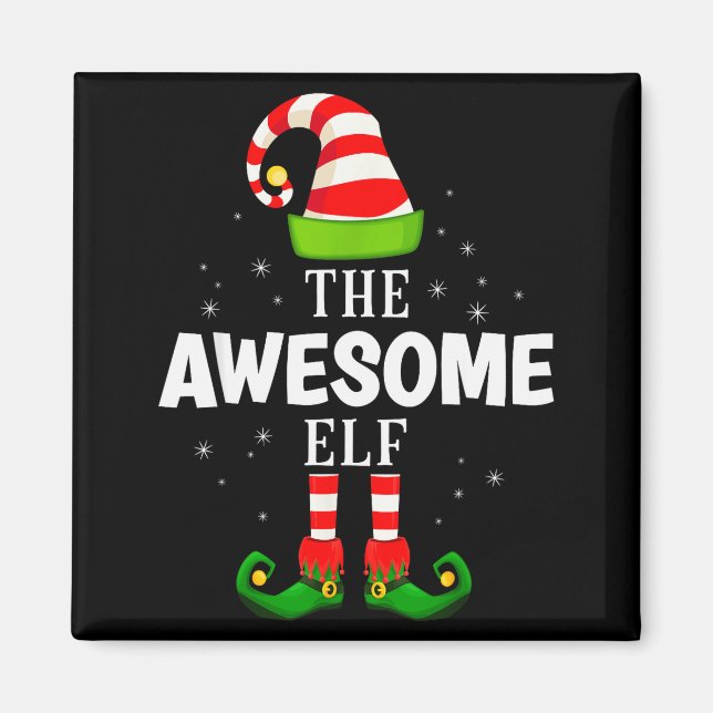 Imán The Awesome Elf Christmas Pjs Matching Pajama  (Frente)