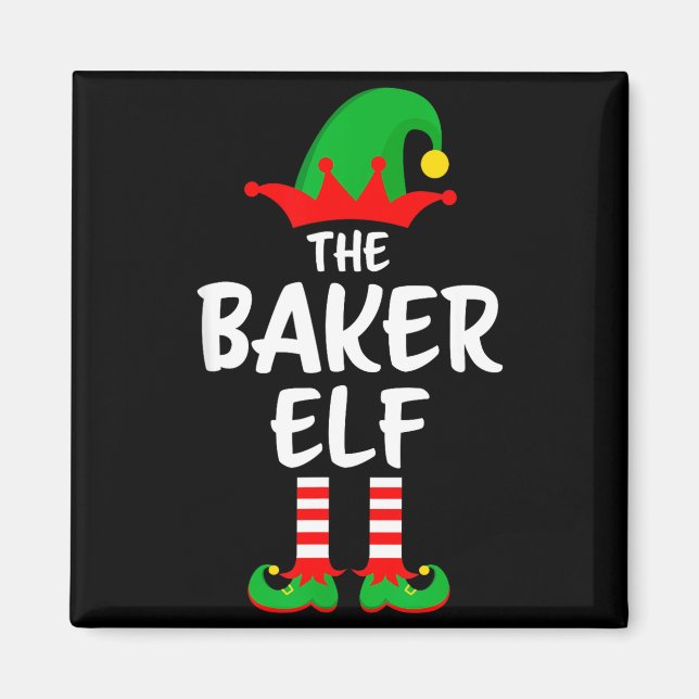Imán The Baker Elf Matching Family Christmas  (Frente)