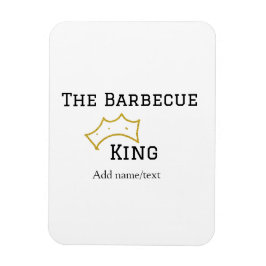 Imán The Barbecue king crownadd name text cooking best