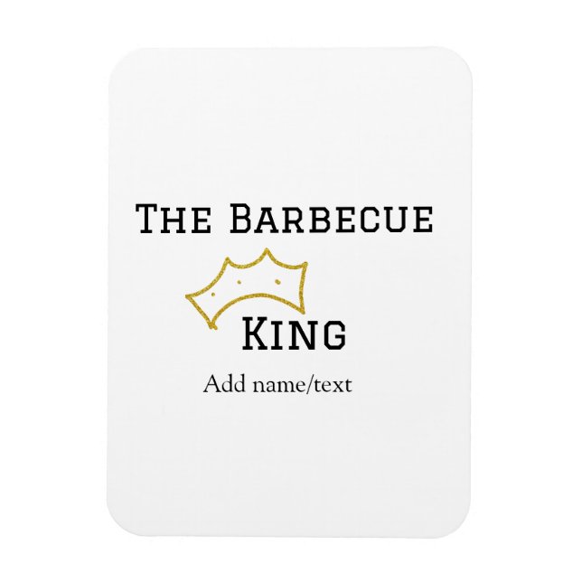 Imán The Barbecue king crownadd name text cooking best  (Vertical)