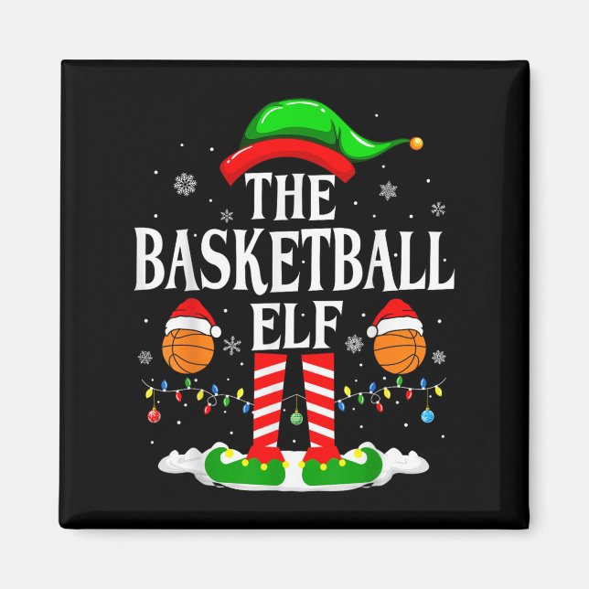 Imán The Basketball Elf Bball Xmas Basketball Christmas (Frente)