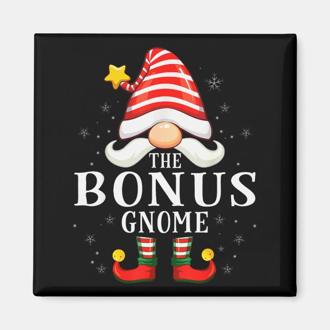 Imán The Bonus Gnome Christmas Group Family Pajama  (Frente)