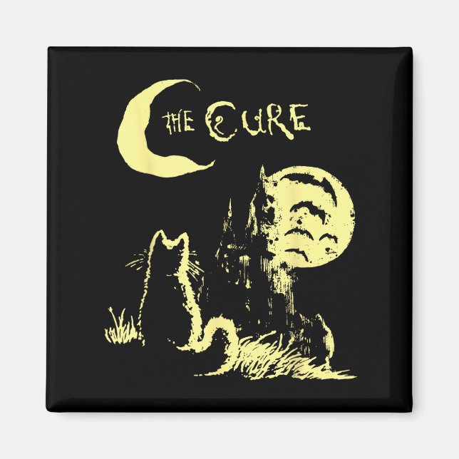 Imán The Cat Gothic Retro Cat Lover Men Women Kids  (Frente)
