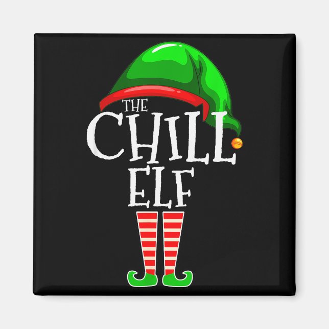 Imán The Chill Elf Family Matching Group Christmas Gift (Frente)