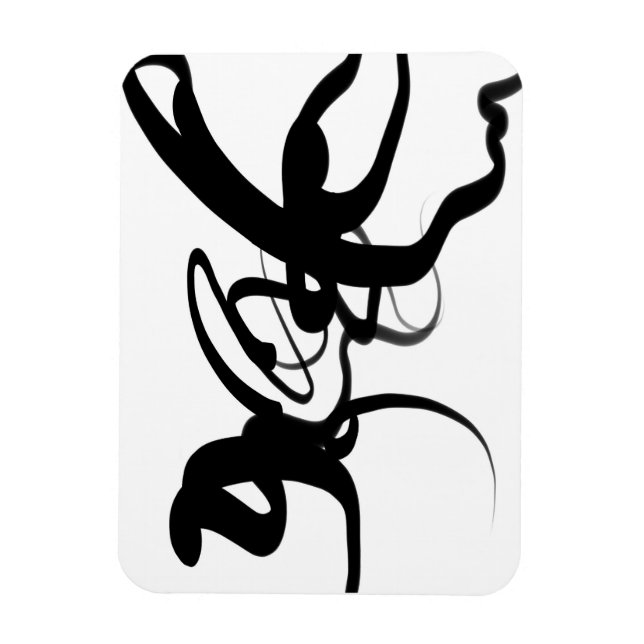 Imán The Divers: Abstract Black and White (Vertical)