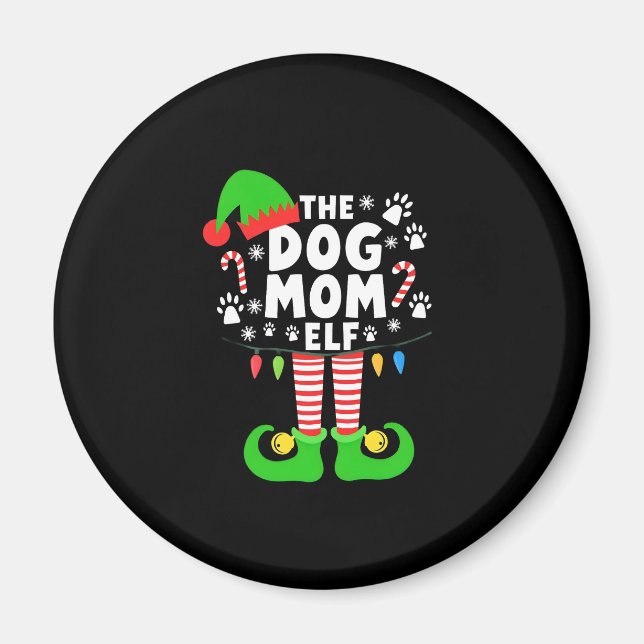 Imán The Dog Mom Elf Xmas Funny Dogs lover Christmas Do (Frente)