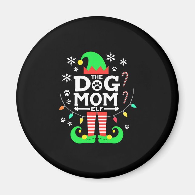 Imán The Dog Mom Elf Xmas Funny Dogs lover Christmas Do (Frente)
