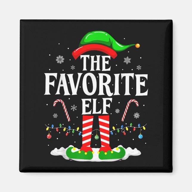 Imán The Favorite Elf Funny Xmas Matching Family Christ (Frente)