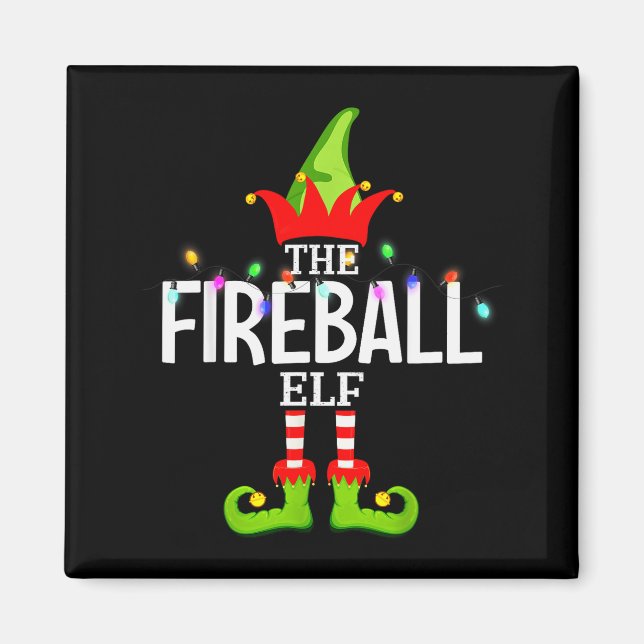 Imán The Fireball Elf Christmas Matching Pajamas  (Frente)