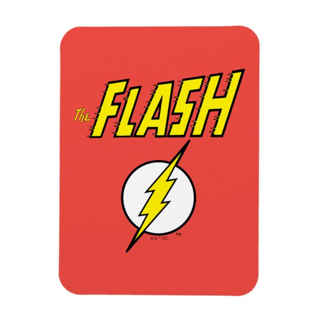 Imán The Flash Name & Lightning Bolt Logo (Vertical)
