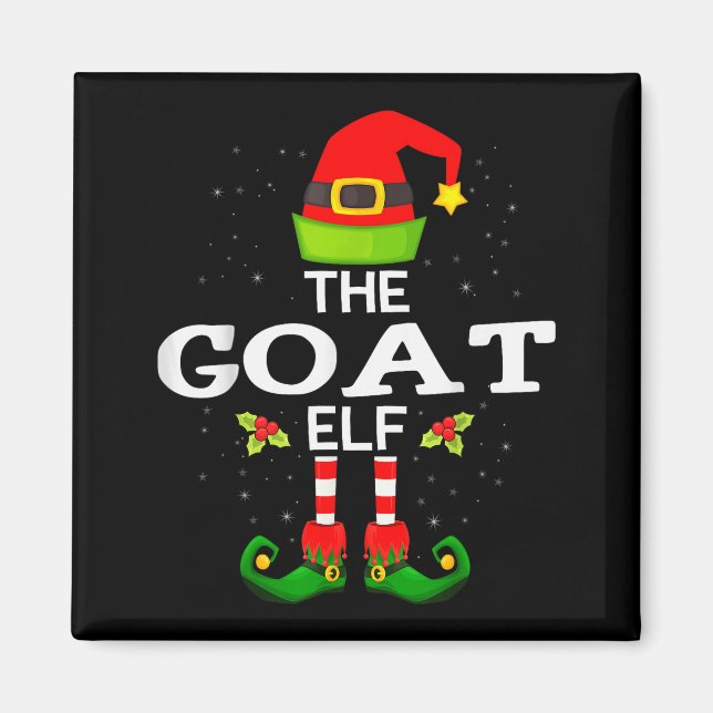 Imán The Goat Elf Christmas Family Matching Pajama  (Frente)