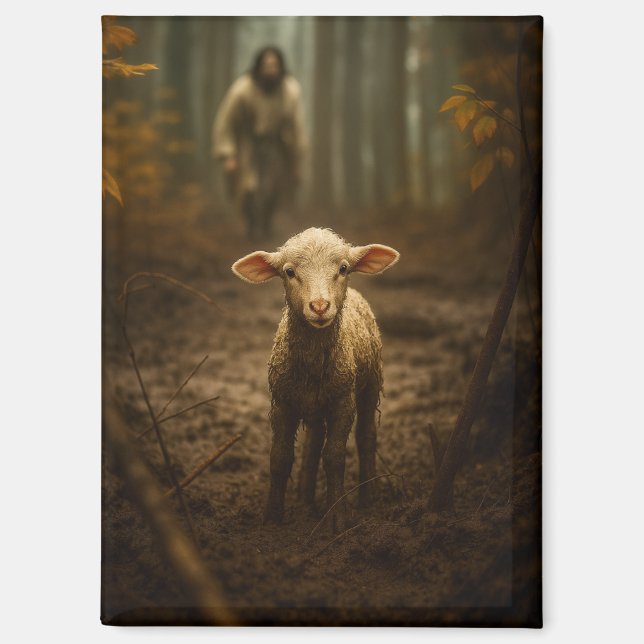 Imán The Good Shepherd and the Lost Lamb – Jesus & Lamb (Anverso)