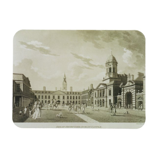 Imán The Great Court Yard, Dublín Castle, 1792 (engravi (Horizontal)