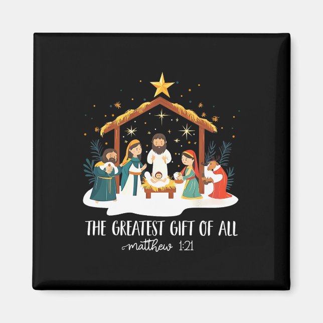Imán The Greatest For All Christmas Nativity Jesus Chri (Frente)
