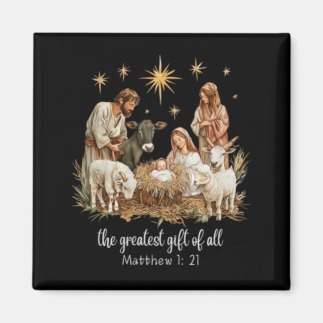Imán The Greatest For All Christmas Nativity Jesus Chri (Frente)