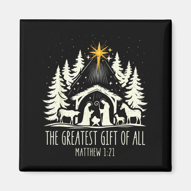 Imán The Greatest Gift For All Christmas Nativity Jesus (Frente)