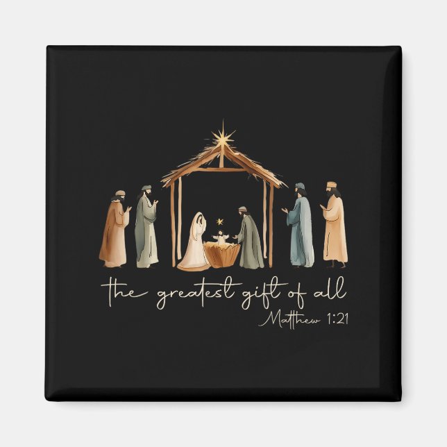 Imán The Greatest Gift For All Christmas Nativity Jesus (Frente)