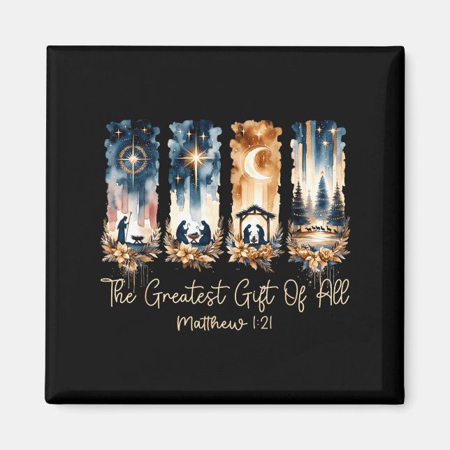 Imán The Greatest Gift For All Christmas Nativity Jesus (Frente)