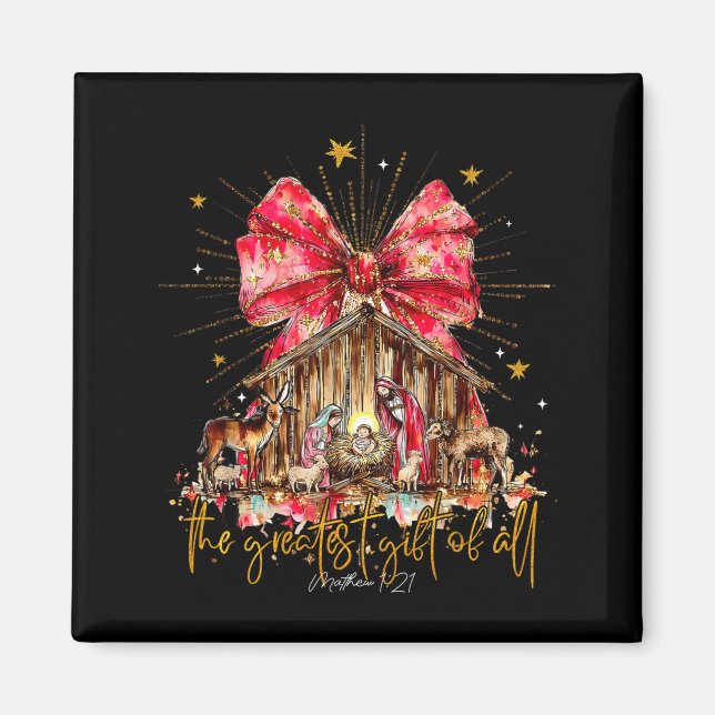 Imán The Greatest Gift For All Christmas Nativity Jesus (Frente)