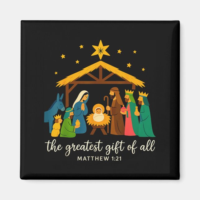 Imán The Greatest Gift For All Christmas Nativity Jesus (Frente)