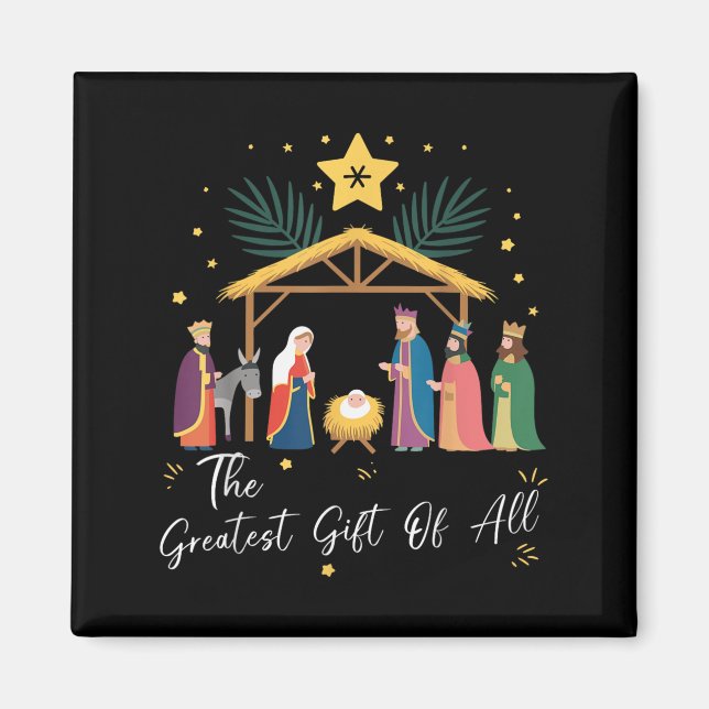Imán The Greatest Gift For All Christmas Nativity Jesus (Frente)