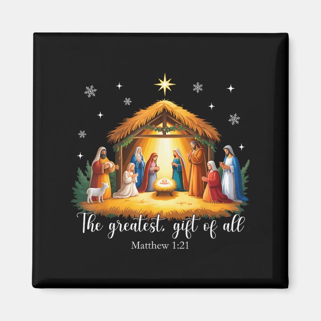 Imán The Greatest Gift For All Christmas Nativity Jesus (Frente)