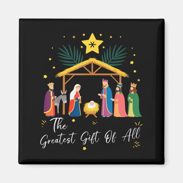 Imán The Greatest Gift For All Christmas Nativity Jesus (Frente)