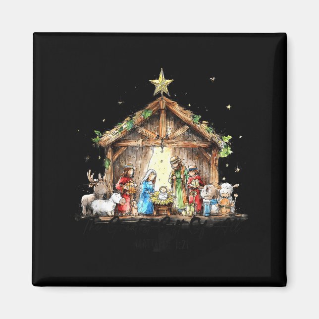 Imán The Greatest Gift For All Christmas Nativity Jesus (Frente)