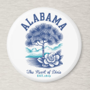 Imán The Heart of Dixie – Alabama Camellia & Tree Graph