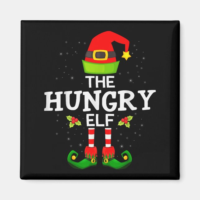 Imán The Hungry Elf Christmas Family Matching Pajama  (Frente)