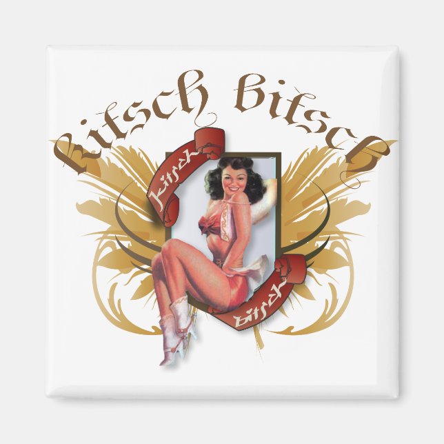 Imán The Kitsch Bitsch : Kowgirl Kitsch Tattoo Pin Up (Frente)
