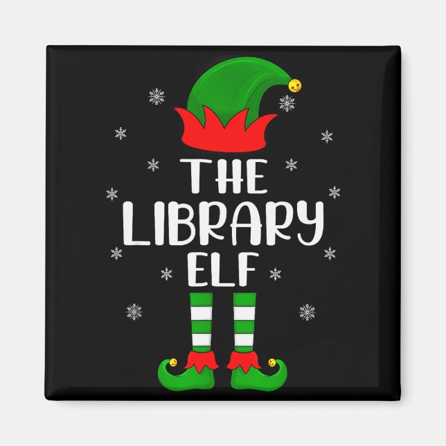 Imán The Library Elf Christmas Party Matching Family Xm (Frente)