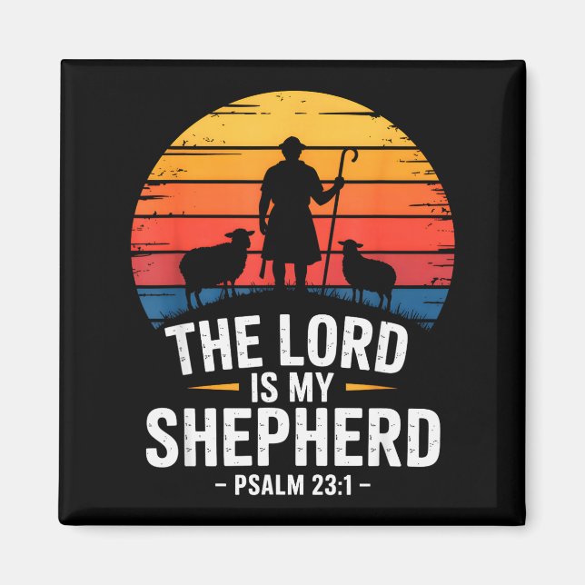 Imán The Lord Is My Shepherd Psalm 23_1 Bible Verse  (Frente)